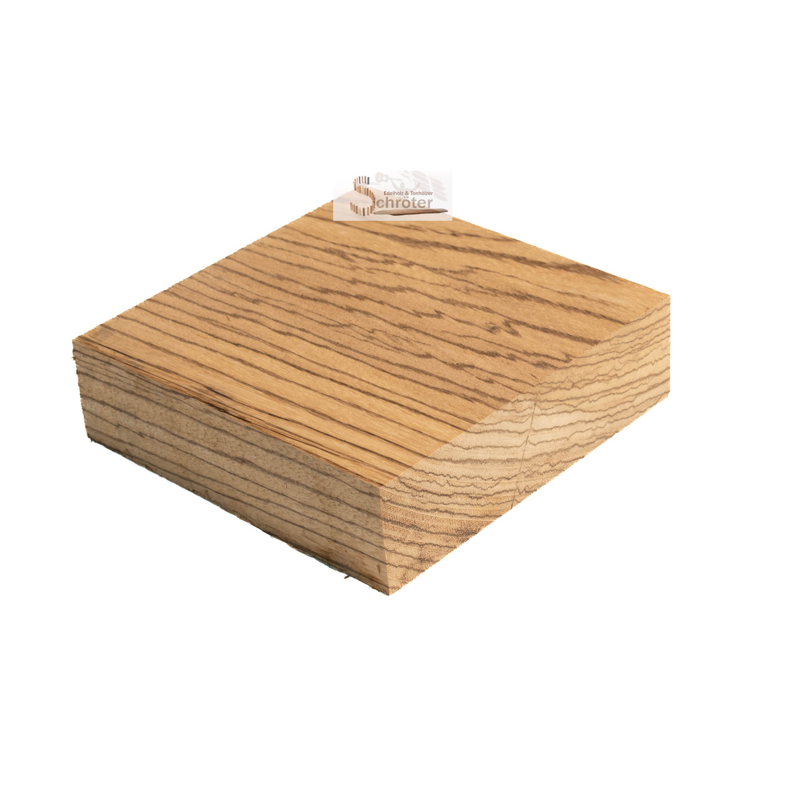 Zebrano Block 18x18x5 cm