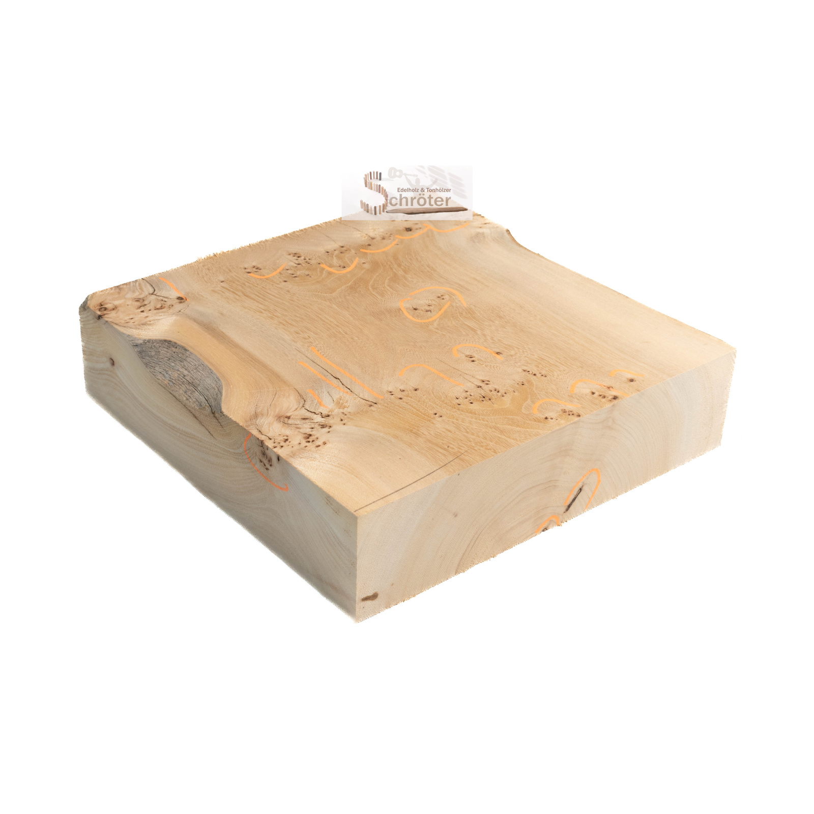 Ulme / Rüster Block 28x28x7 cm 3,01 kg
