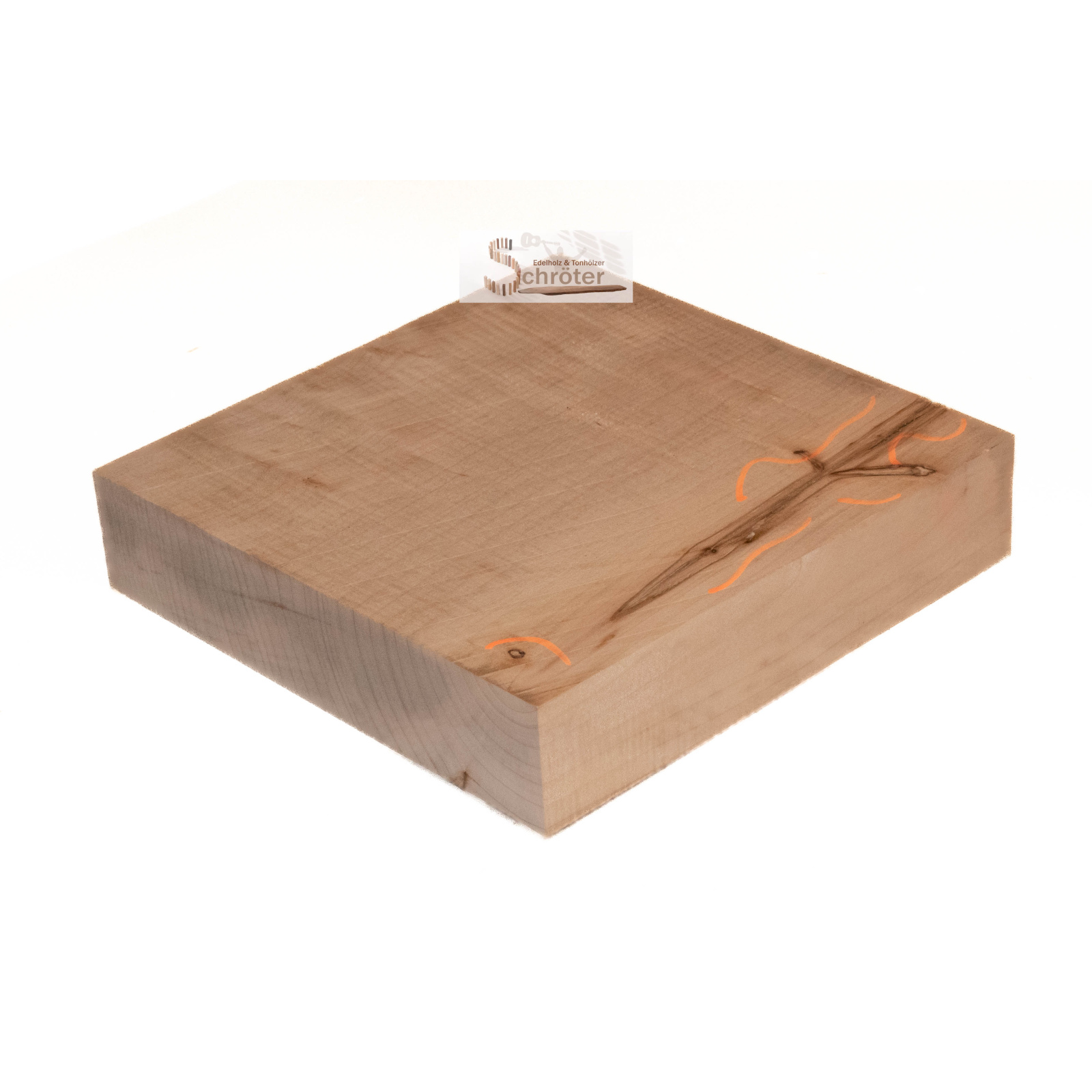 Ahorn geriegelt Block 22,5x22,5x5,0 cm