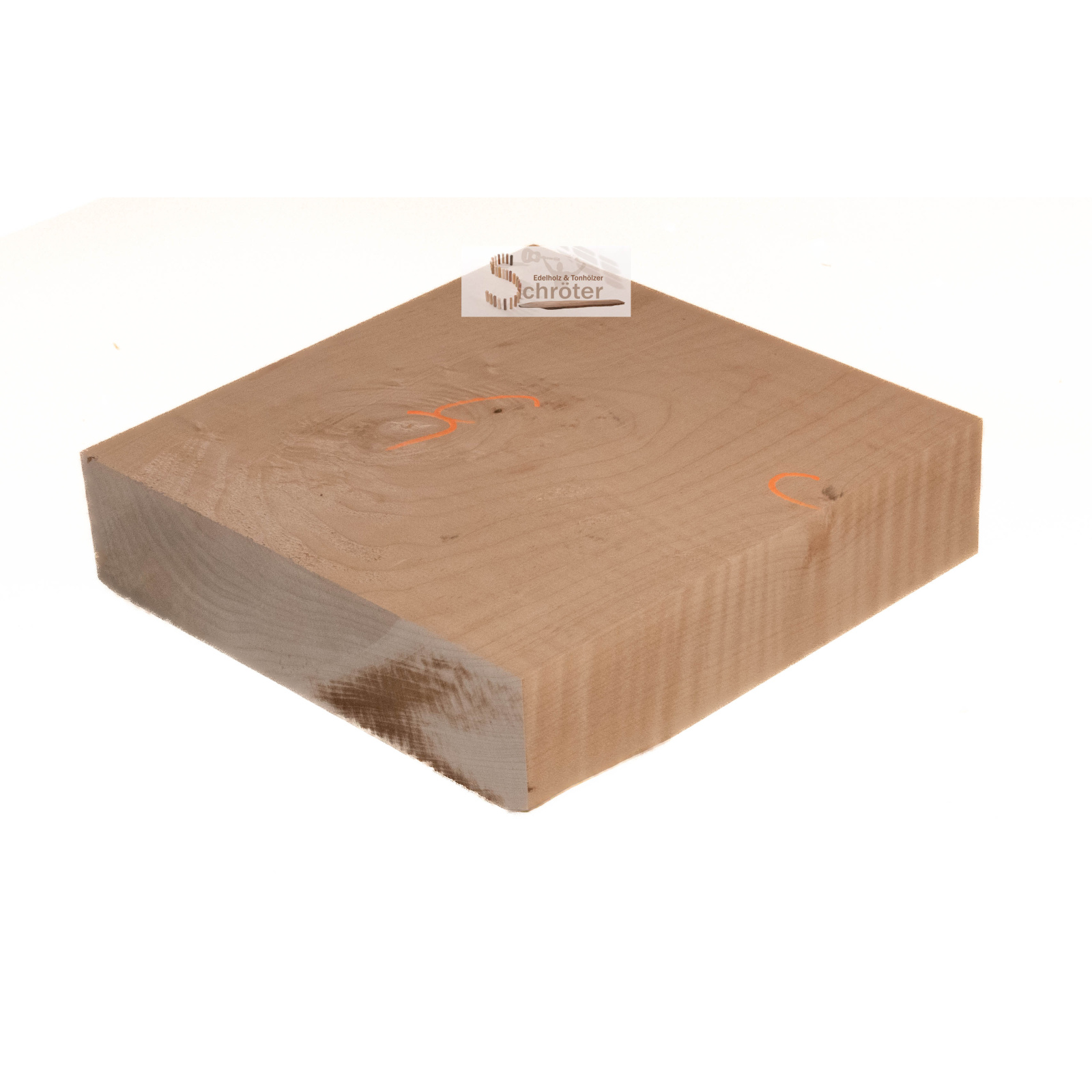 Ahorn geriegelt Block 20,0x20,0x5,0 cm