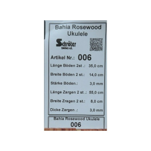 Tonewood Bahia Rosewood Ukulele Tonholz Guitar Builder Acoustic Back & Side 006
